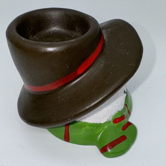 2 Piece Susan Winget Christmas Beach Ceramic Snowman Candle Holders CHRISTMAS - Picture 11 of 15